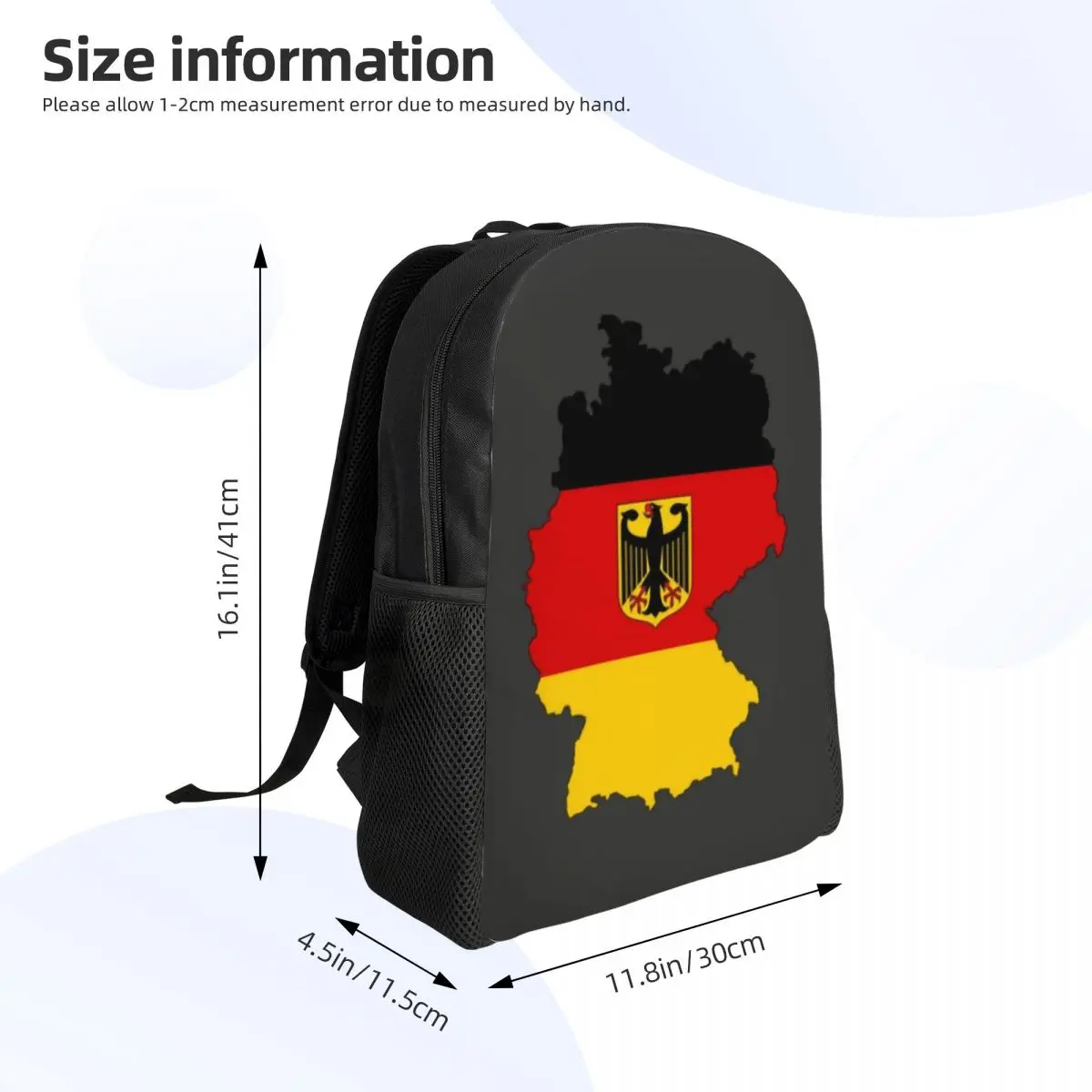 Bandeira de Alemanha Mapa Mochilas para Mulheres e Homens, Escola, Faculdade Bookbag, Fits 15 "Laptop, Orgulhoso de sacos alemães