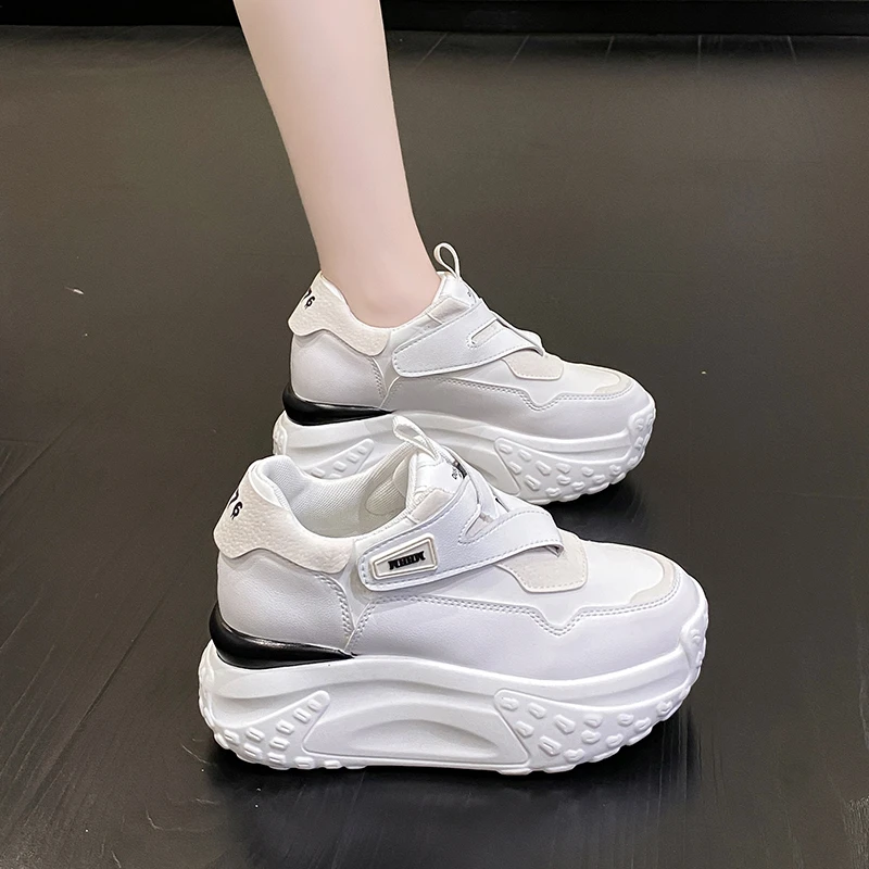 Shoes for Women 2023 High Quality Round Head Women\'s Vulcanize Shoes Summer New Solid Color High Heels Breathable Sneakers