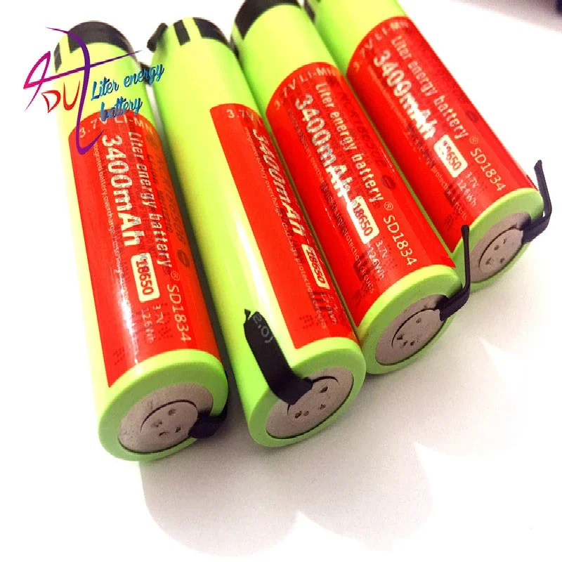 

4pcs/lot Liter Energy Battery 100% New Original Ncr18650b 3.7v 3400mah Lithium Rechargeable Battery Diy Nickel Sheet Batteries