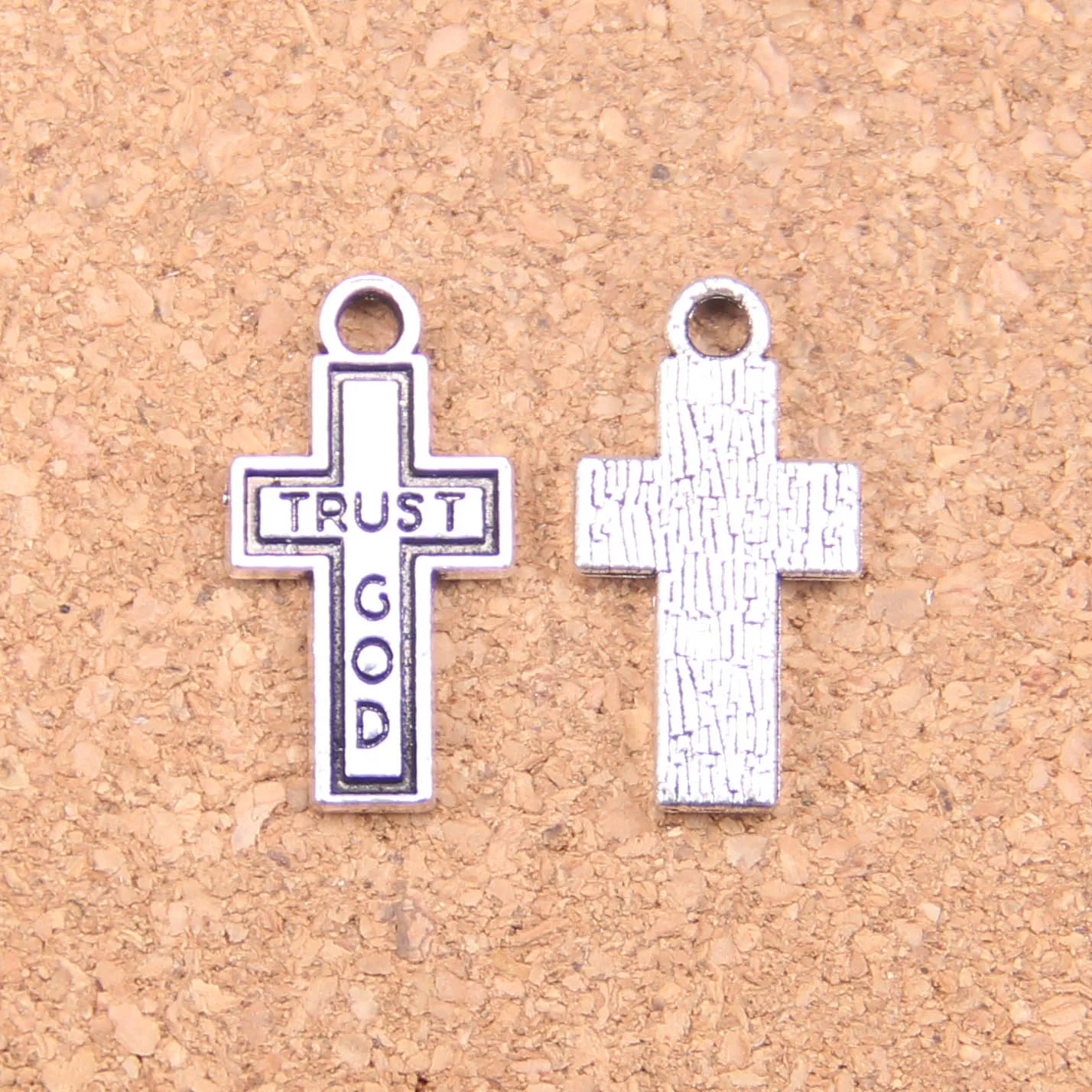 72pcs Charms Cross Trust God 24x13mm Antique Pendants,Vintage Tibetan Silver Jewelry,DIY For Bracelet Necklace