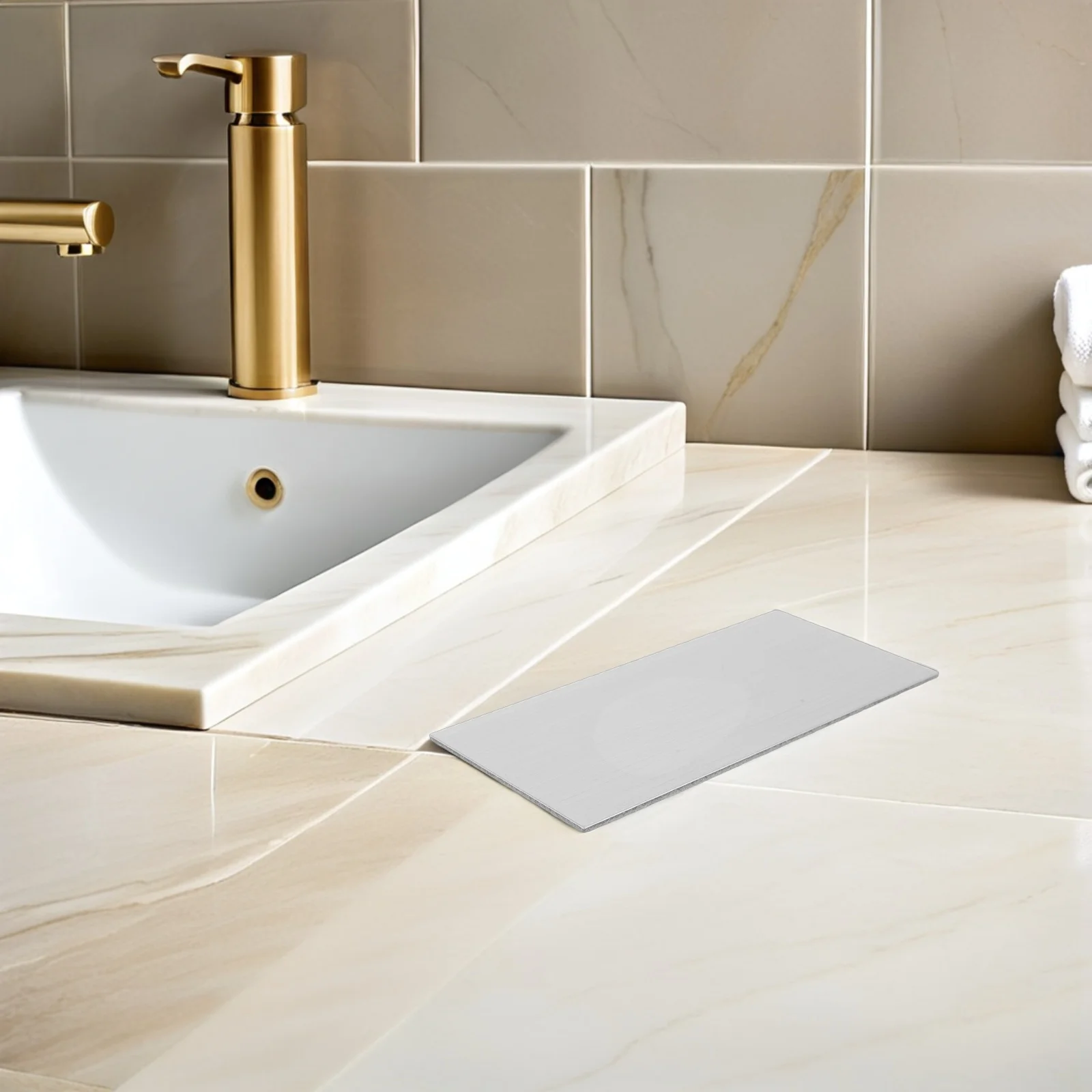 

10Pcs Self Adhesive Backsplash Tiles - Modern Aluminum Peel and Stick Wall Tiles for Kitchen Bathroom Waterproof Easy Install