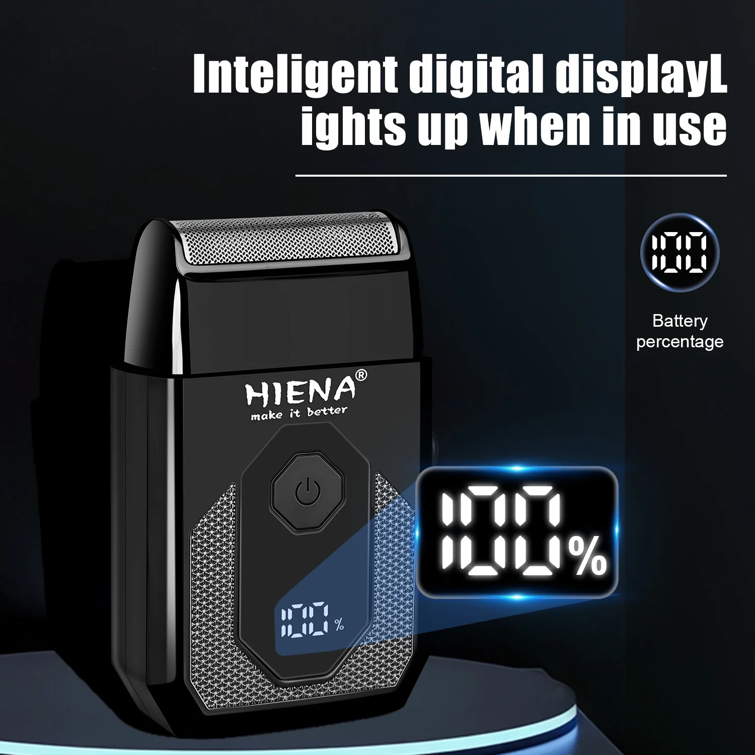 HIENA 4-in-1 Men's Hair Clipper Set Cordless Trimmer Shaver Kit LCD USB Rechargeable Barber Grooming Kit