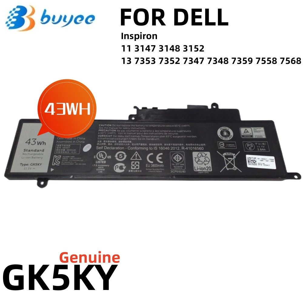 

Новый аккумулятор для ноутбука Dell Inspiron 11 3147 3148 3152 13 7353 7352 7347 7348 7359 7558 7568 4K8YH