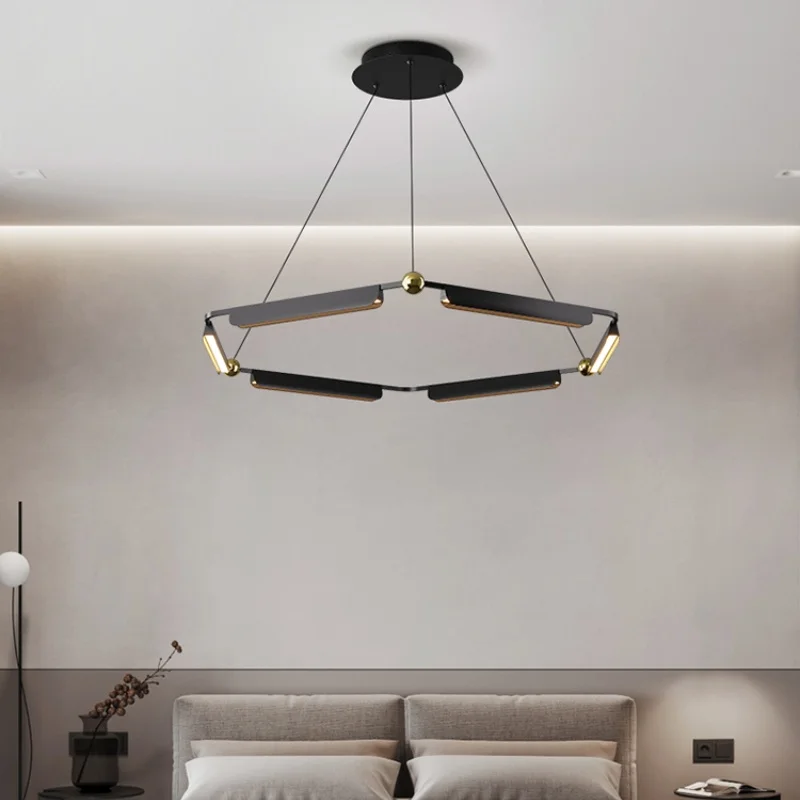

Italian style living room chandelier modern minimalist hexagonal hanging lamps designer dining room chandelier lighting fixtures