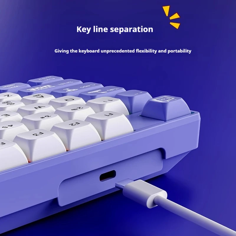 AJAZZ Ak870MC Tastiera meccanica cablata Type-C Hot Plug Piccola tastiera Tea Shaft/Red Shaft 87 tasti Giochi/ufficio per PC portatile