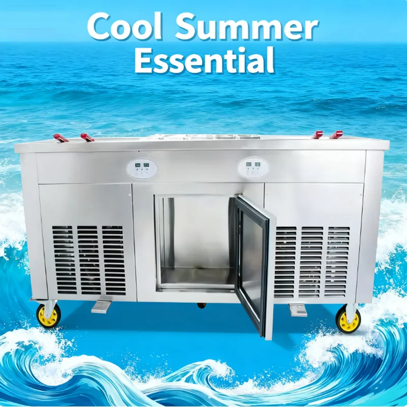 Commercial Thai Style Ice Cream Roll Forming Electromechanical Large Flat Bottomed Pan Stir Fried Yogurt Machine
