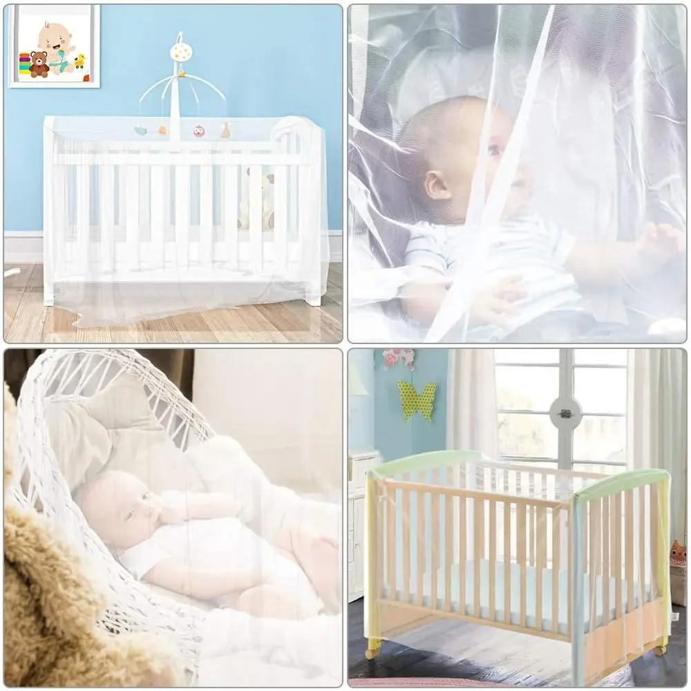Mosquito Crib Mosquito Net Washable Foldable Baby Cot Cover Breathable Full-face Stroller Safety Tent for Holidays Travel Summer - view 5