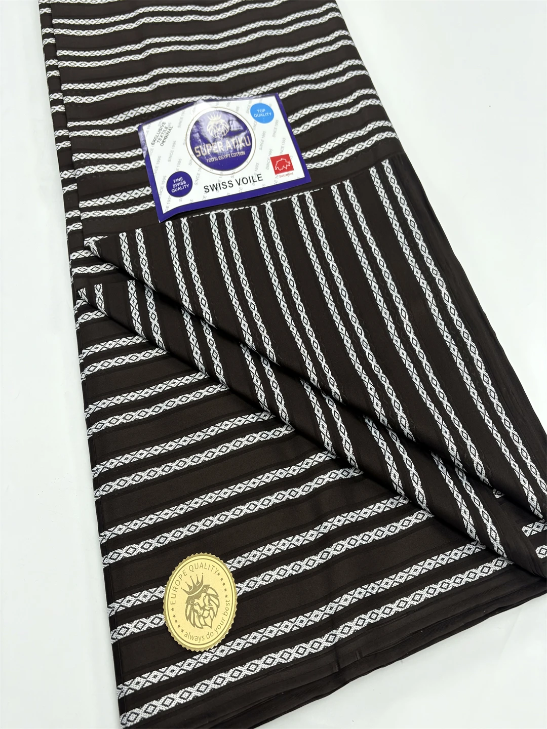 

Atiku High-End Satin Menswear Swiss Lace Fabric for Groom Wedding Party Sewing African Nigerian French Style 2025 Hot Sale