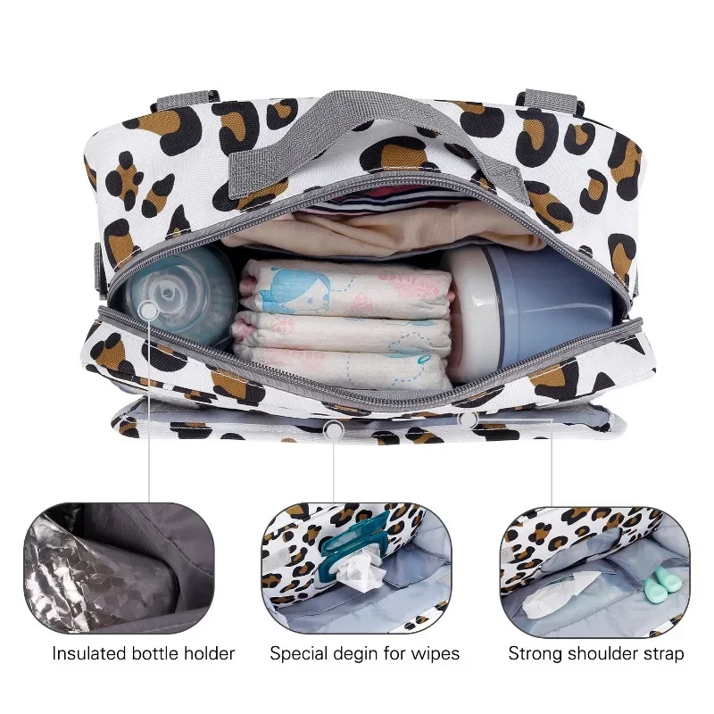 2024 New Waterproof Diaper Bag with Baby Print for Stroller Storage and Organizing Diaper Bag Backpack