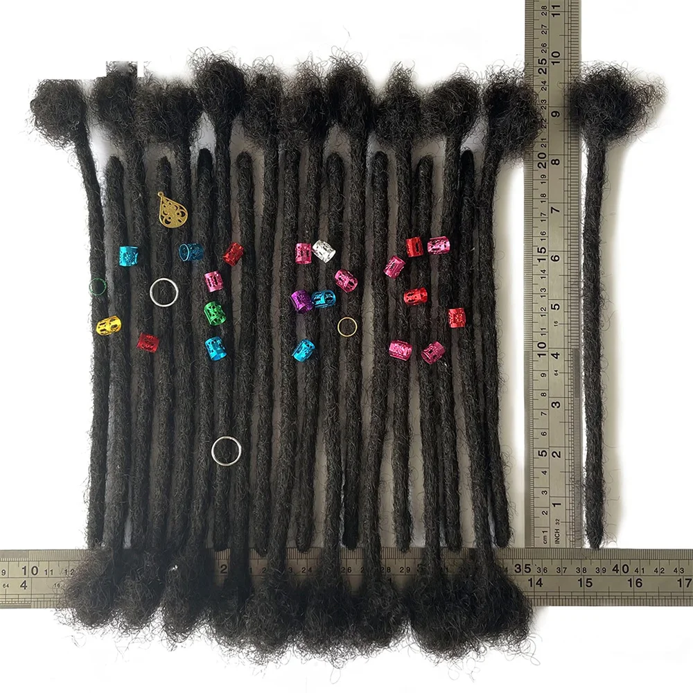 ผมต่อเดรดล็อคแบบ Loc Extension ความกว้าง 0.4 ซม. ยาว 6 นิ้ว 40 เส้น ทำมือ 100% ผมแท้ สำหรับผู้ชายและผู้หญิง