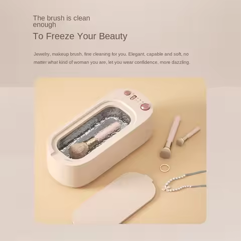Ultrasonic Jewelry Cleaner Machine, Professional Sonic Jewelry Cleaner with 3 Timer Modes for Glasses, Jewelry Pink