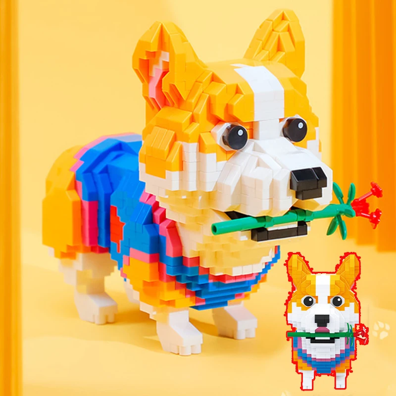 20 Styles Dog Cat Design Micro Building Blocks Build Your Own Animal Pet Blocks Gift for Kids Above 8 Years