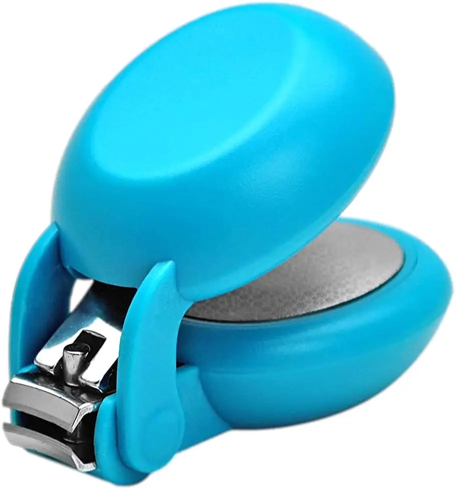 

Ergonomic Nail Clippers for Arthritic Hands, Seniors & Kids – Easy Grip, Cuts Fingernails & Thick Toenails, Made in Japan (Blue)