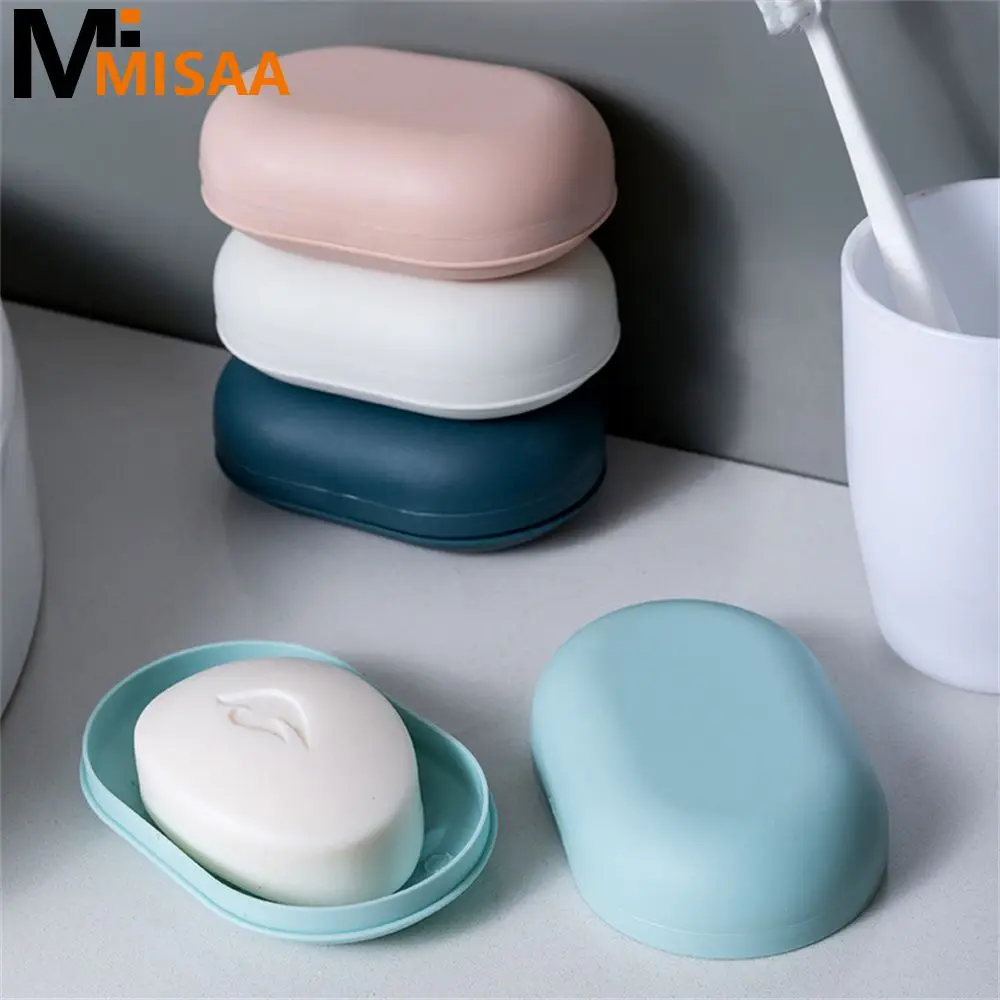 Soap Dishes Leak Proof Soap Case Dishes Portable Drain Soap Holder Easy To Carry Bathroom Storage Sealed Dishes Bathroom Product