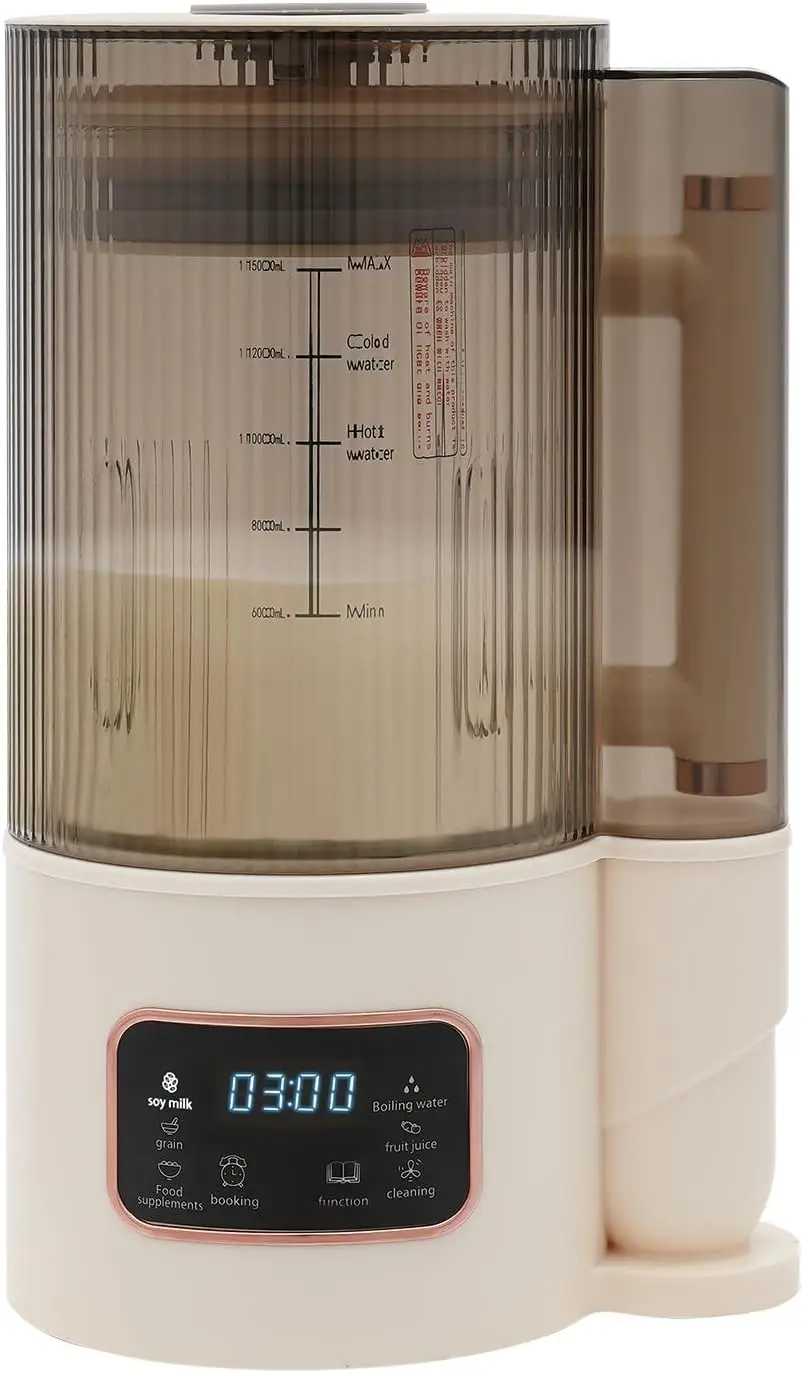 

Soy Milk Maker, 500W 120V Nut Milk Maker with Delay Start/Boil Water/Self-Cleaning, Automatic Machine for Homemade Oat Milk, Nut