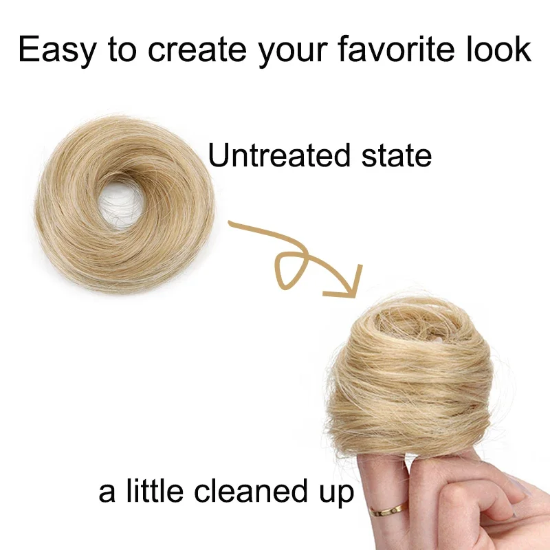 합성 스트레이트 도넛 시뇽 헤어피스 옴브레 엘라스틱 업두 시뇽 플러피 메시 스크런치 헤어 번 여성용 2026