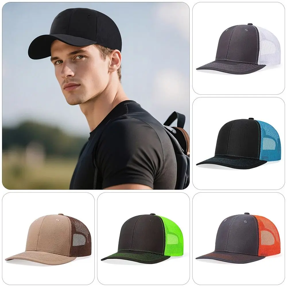 

Casual Mesh Summer Baseball Cap Hip Hop Breathable Sun Hats Adjustable UV Protection Trucker Cap Men Women