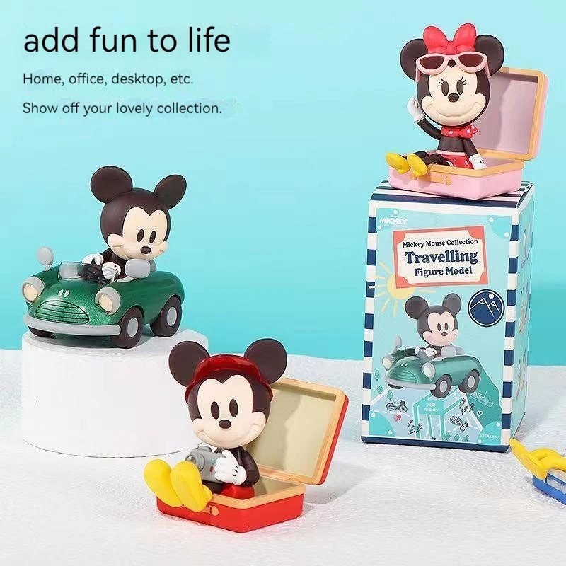 6pcs Disney Blind Box Mickey Mouse Goofy Donald Duck Travel Series Decorations Anime Peripheral Children's Toys Christmas Gift