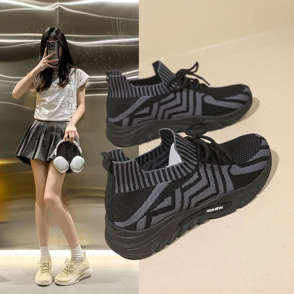 

2025 Casual Sneakers Women Shoes Flats Mesh Breathable Running Shoes Chunky Summer Sports Shoe