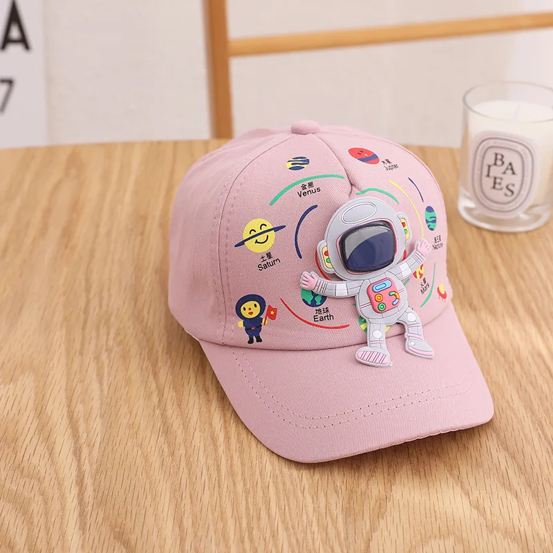 Spring Summer Cotton Cartoon Astronauts Casquette Baseball Cap Adjustable Snapback Hats for Children Boy and Girl 05