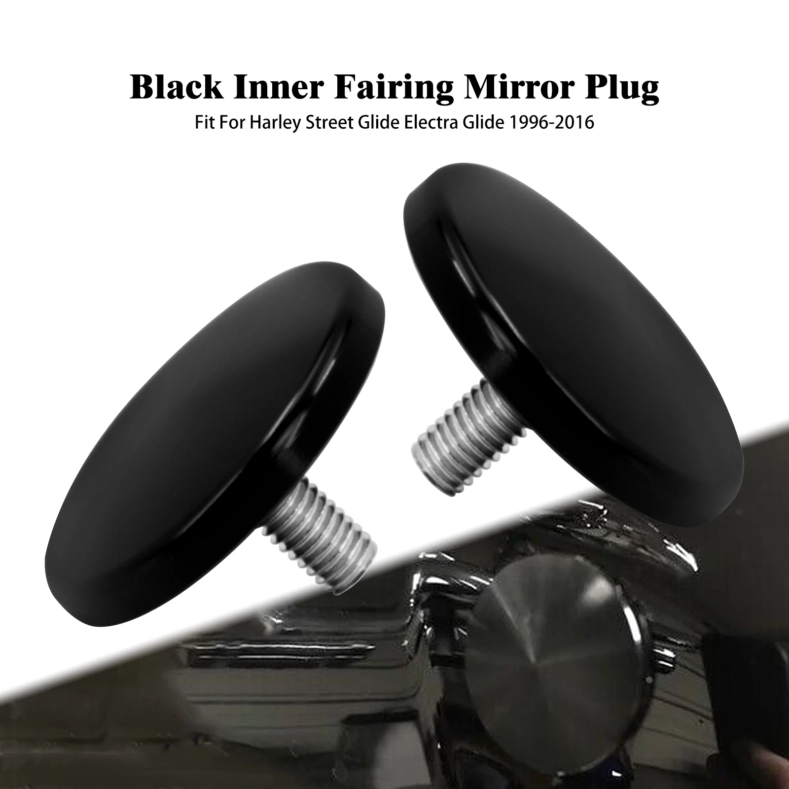 Motorrad Schwarz/Chrom Spiegel Stecker Innere Verkleidung Für Harley Touring Batwing Straße Electra Glide 1996-2016 Tri Glide 2009-2014