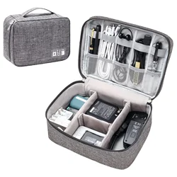 Bolsa portátil organizador de cables y cosméticos, estuche con cremallera para almacenamiento de suministros y accesorios de cable digital, cargador USB para viaje