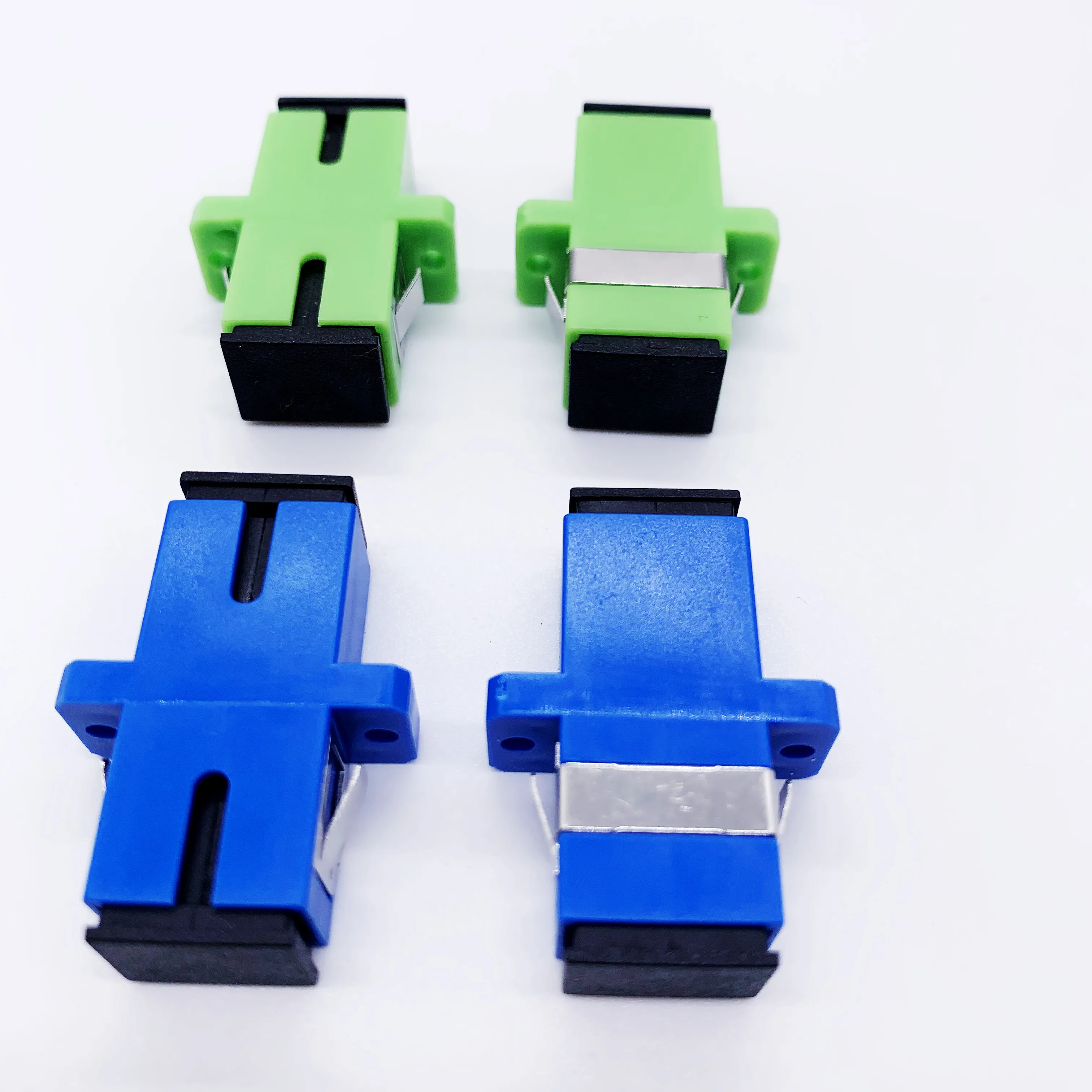 Free Shipping 100pcs/Lot FiberOptic Flange Adapter SC APC SC UPC Simplex Female Fiber Coupler Connector Single Mode 0.2db Loss