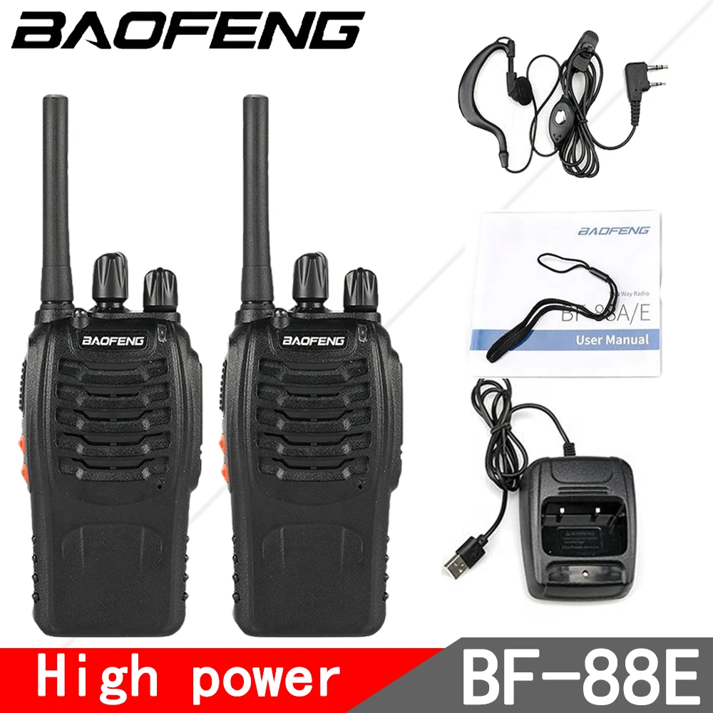 Baofeng BF-88E PMR 446 워키토키, 휴대용 햄 양방향 라디오, EU 사용자용 충전기 포함, 팩당 2 개, 1500mAh