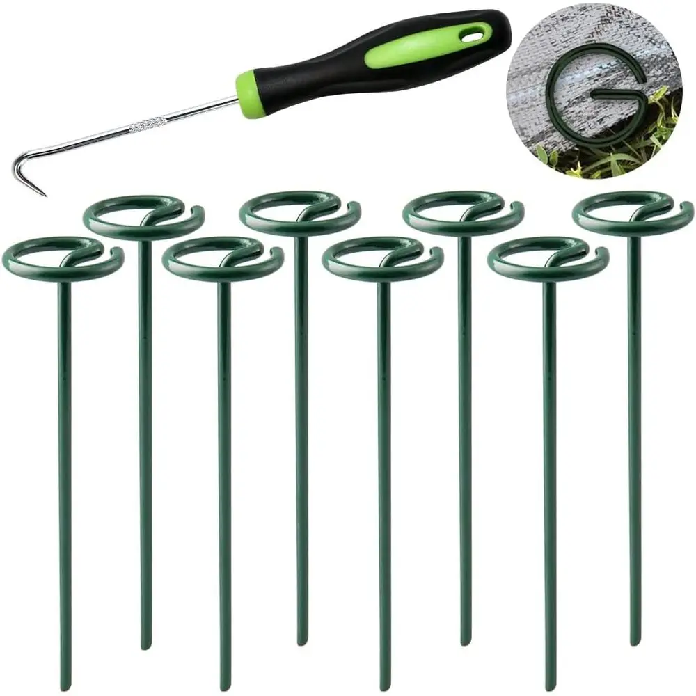 

6 Inch Green Artificial Turf Stakes, 200 Pack, Heavy-Duty Garden Lawn Spikes for Outdoor Soil and Weed Barrier