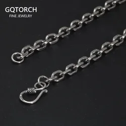 Real Pure 925 Sterling Silver 2.5 3 4 5mm Cable Link Chain Necklaces For Men And Women Vintage Viking Link Chain Punk Jewellery