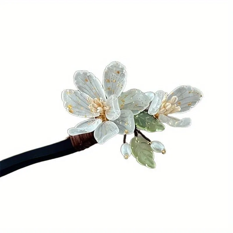 1PC Nuovo Cinese Magnolia Fiore a Forma di Palla Panino Intrecciato Capelli di Legno Tornante di Nicchia Design Elegante Temperamento Cheongsam Copricapi