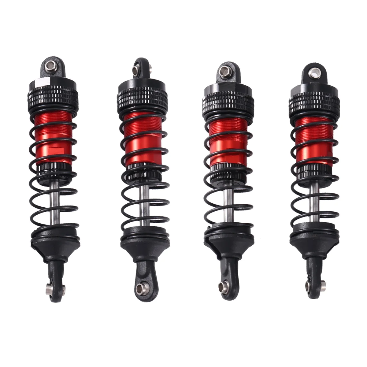 4Pcs Metal Front and Rear Shock Absorber for Wltoys 144001 144010 124007 124016 124017 124019 RC Car Upgrade Parts,Red