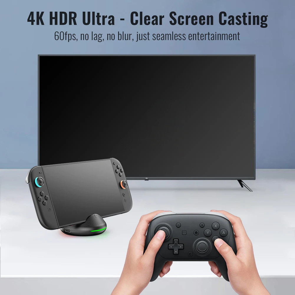 

Док-станция для телевизора, зарядная станция с выходом 4K HDMI/портом типа C/USB для игровых аксессуаров Nintendo Switch2