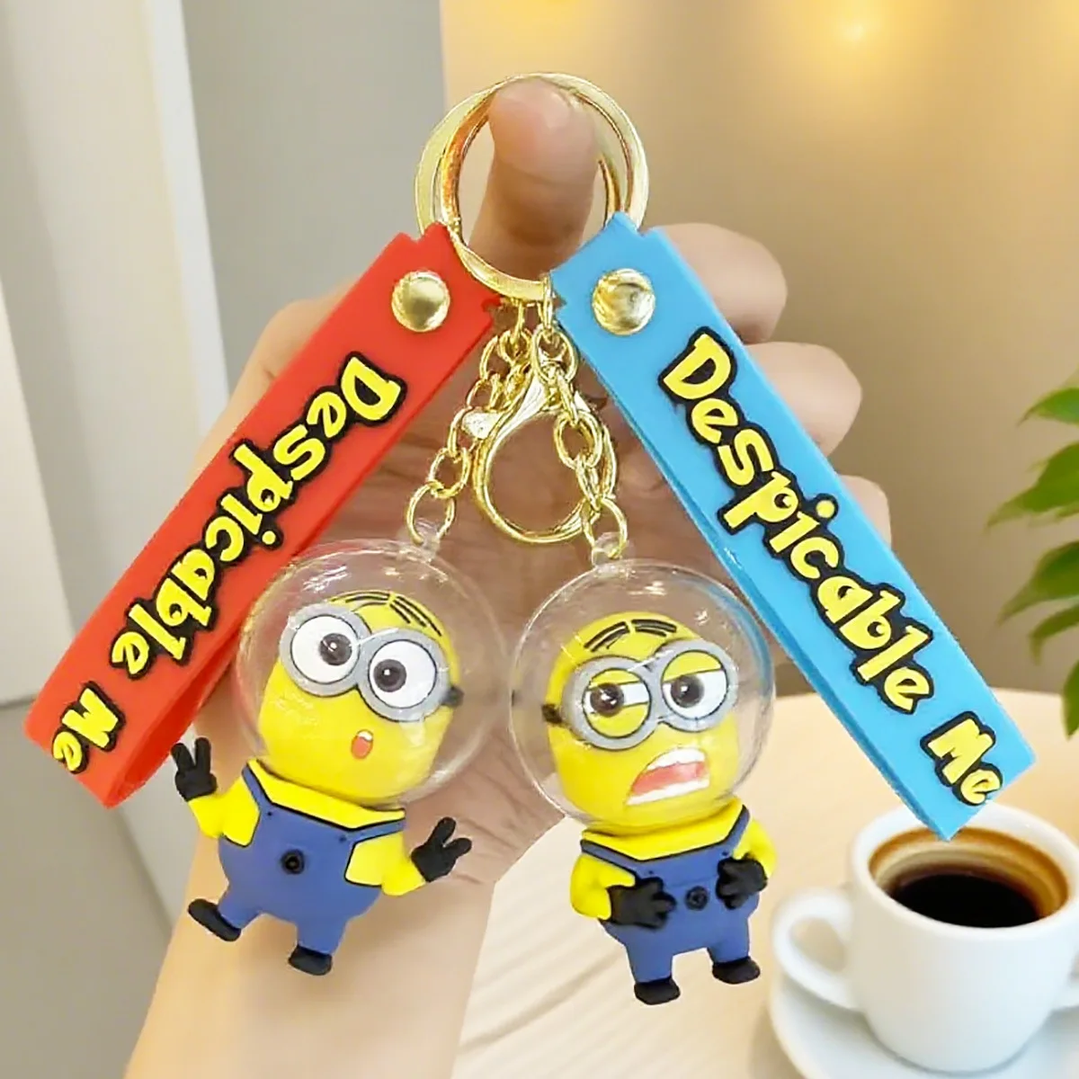 1-3PSC الكرتون الفضاء التوابع المفاتيح أنيمي البضائع سيليكون تمثال رائعتين قلادة زوجين حقيبة يد هدية