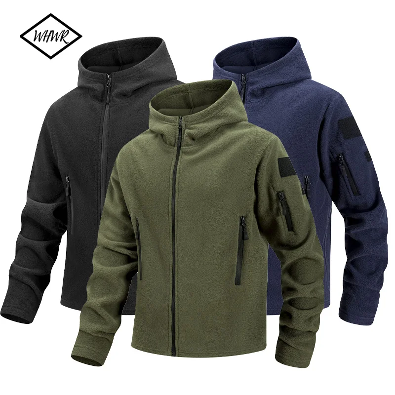 

Мужская зимняя термофлисовая тактическая куртка, спортивное пальто с капюшоном, однотонное пальто в стиле милитари, софтшелл, походные уличные армейские куртки