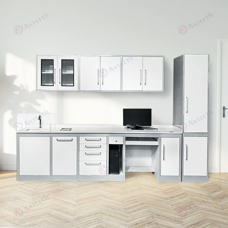 Customized Dental Medical Beauty Salon Furniture Cabinet Modern Marble Table White Color  Mobile Dental Cabinet