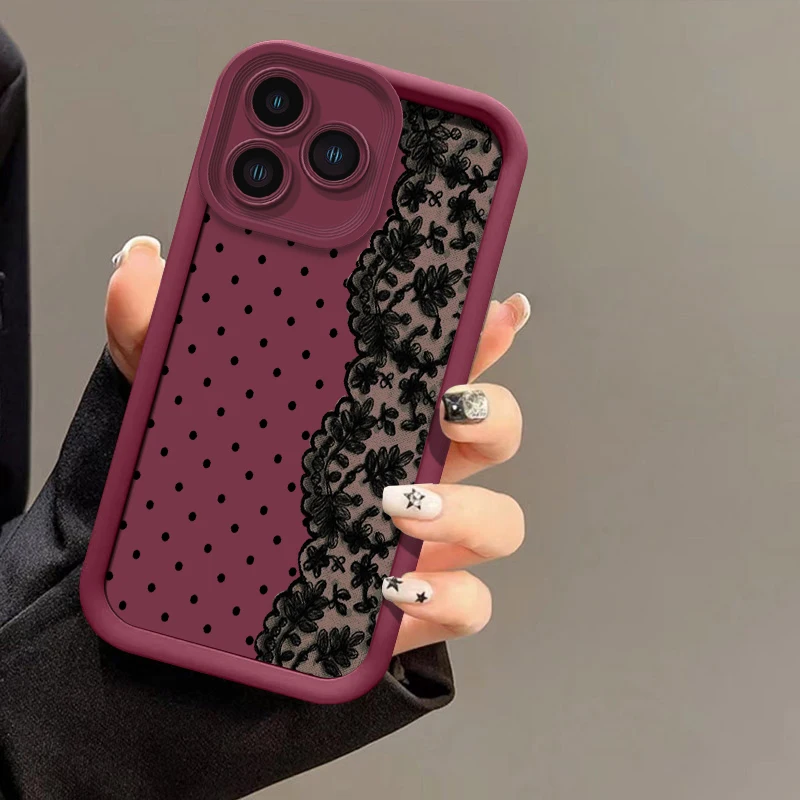Phone Case For Xiaomi Poco M8 Pro F8 Ultra M7 4G M6 Plus M5S C51 C50 C40 C31 C65 C61 Circular Dots Lace Print Shockproof Cover view 6