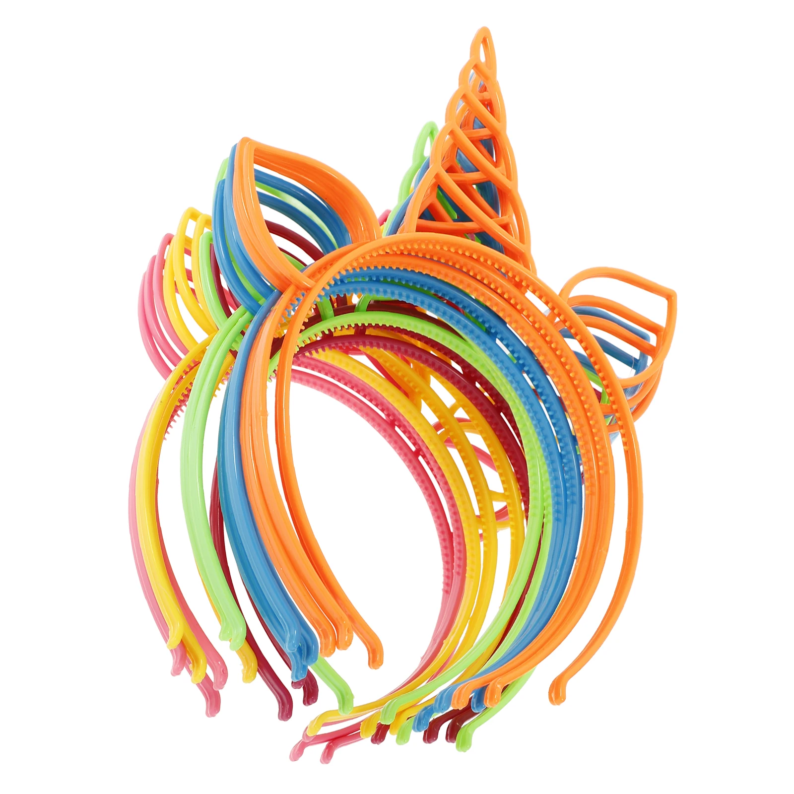

18pcs Unicorn Headbands For Kids Plastic Hair Hoops Gripped Teeth Party Supplies Festival Decorations Multi Colors Halloween