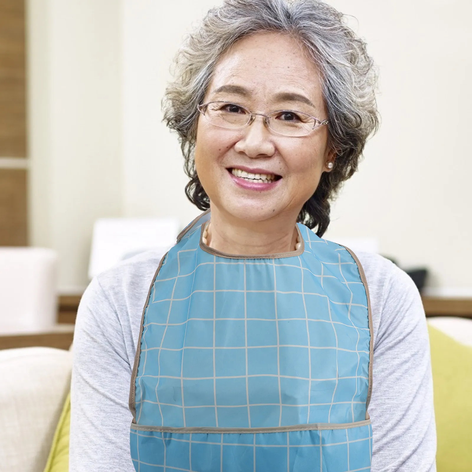 

2Pcs Waterproof Adult Bib Adjustable Eating Apron Large Coverage Polyester Tpu Durable Mealtime Bib Reusable Breathable Food