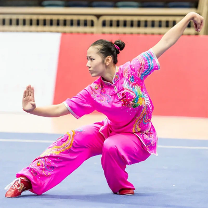 Custom Martial Arts Uniform Kung Fu Suit with Dragon Embroidery Southern Fist Long Fist Reinforced for KungFu Forms Competition