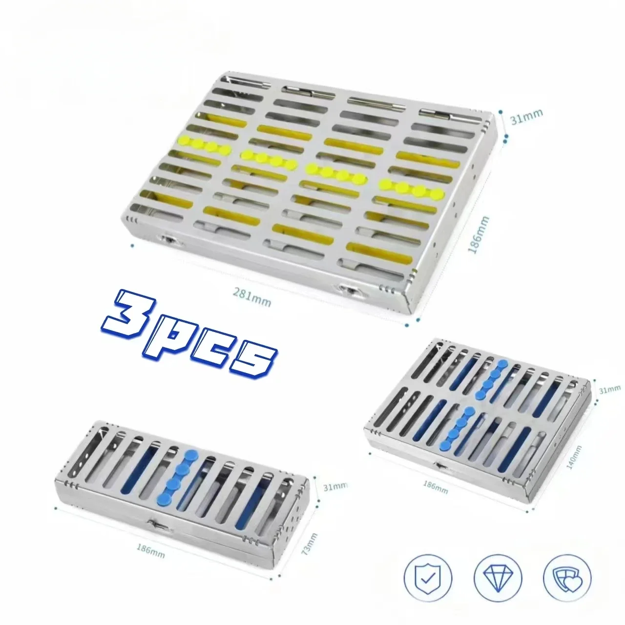5/10/20 Dental Sterilization Rack Surgical Autoclavable Sterilization Box Dental Cassette File Burs Disinfection Tray Lab Tools - Image 3