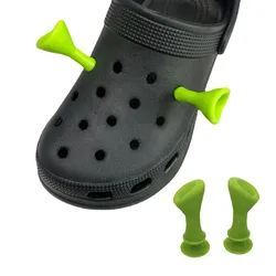 Cartoon Shrek Ears Shoe Charms Accessories DIY Sandals Garden Shoe Buckle PVC Shoe Charms Decoration Funny Jibz For Kids Gifts