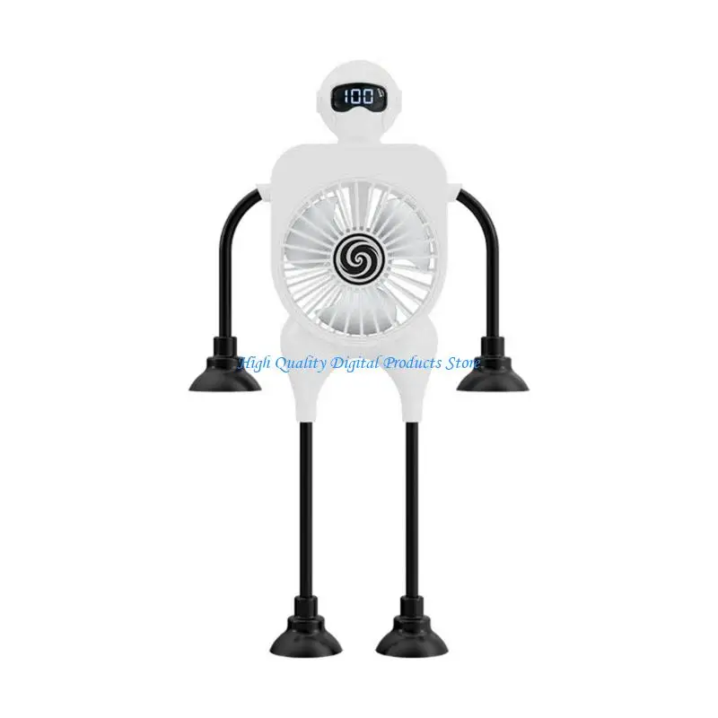 U2JE Outdoor Small Handheld Fan Air Blower with 100 Speed Adjustable 4 Leg Silicone Suction Cup for Travel Home Camping Outdoor