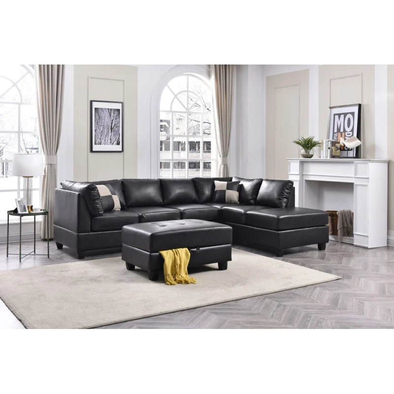 Malone G643B-SC Sectional ( 3 Boxes) , BLACK