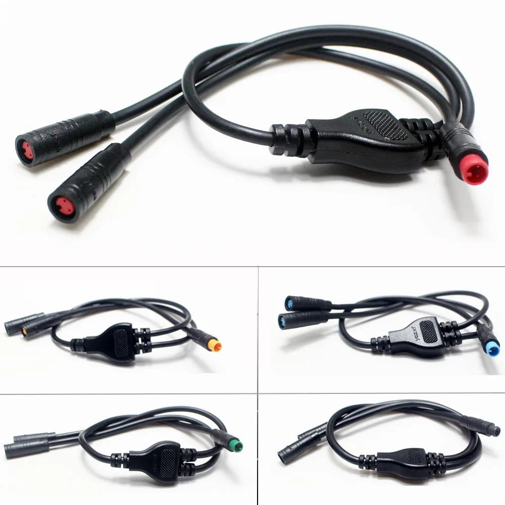 1Pcs M6 Y 분배기 Ebike 케이블 1 남성 2 여성 2 3 4 5 6 핀 전기 자전거 플러그 스쿠터 브레이크 신호 센서 40cm