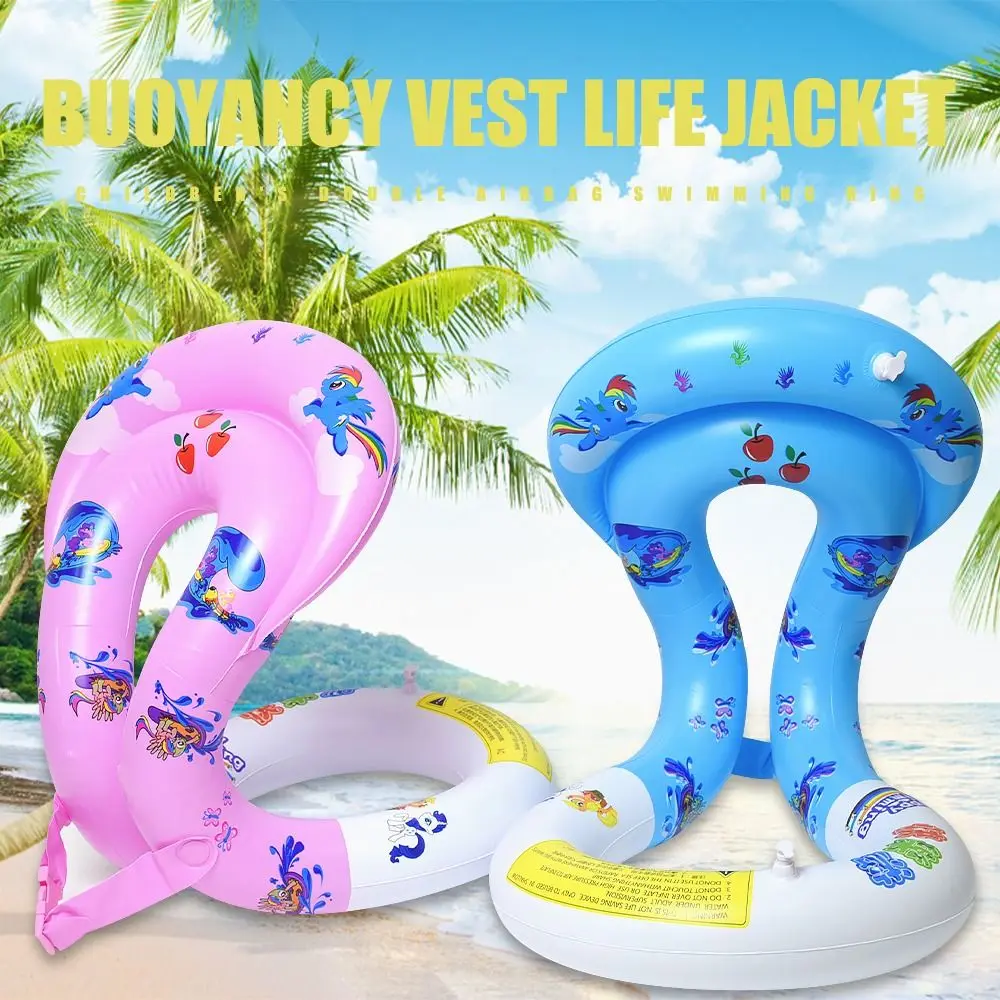 

Dual Airbags Swim Vest Inflatable Quick Inflation Safety Buckle Swimming Jacket Rubber Ring Kids Adult