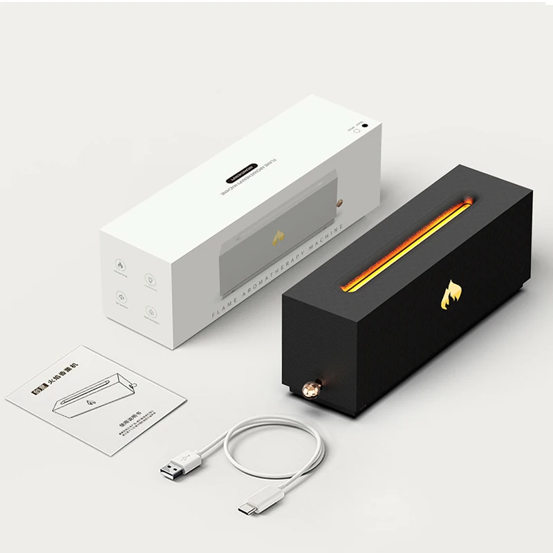 Аромадиффузор с эффектом пламени, 320 мл, ультразвуковой распылитель тумана, распылитель цветных вулканических эфирных масел, увлажнитель воздуха в спальне