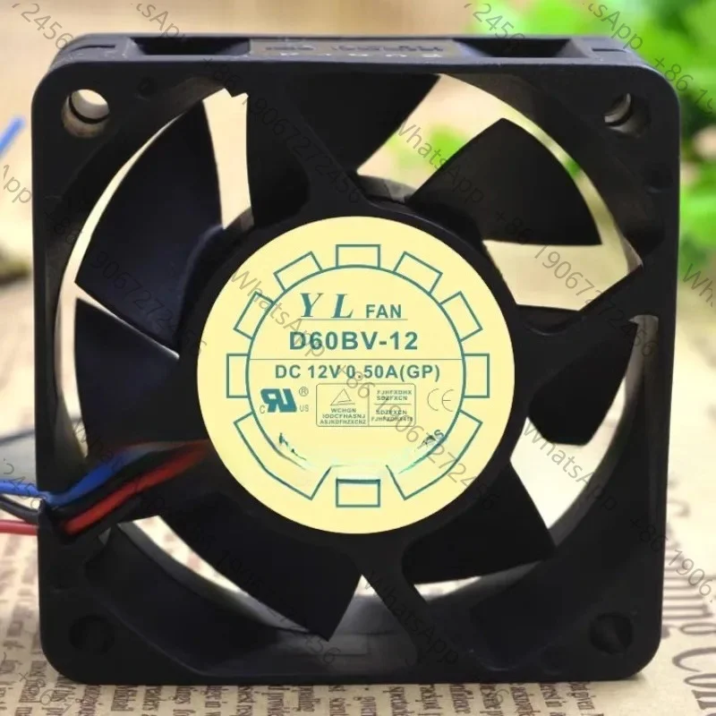 Cooler Fan for D60BV-12 12V 0.50A 6CM High Air Volume Server Cooling Fan 6025 60*60*25MM