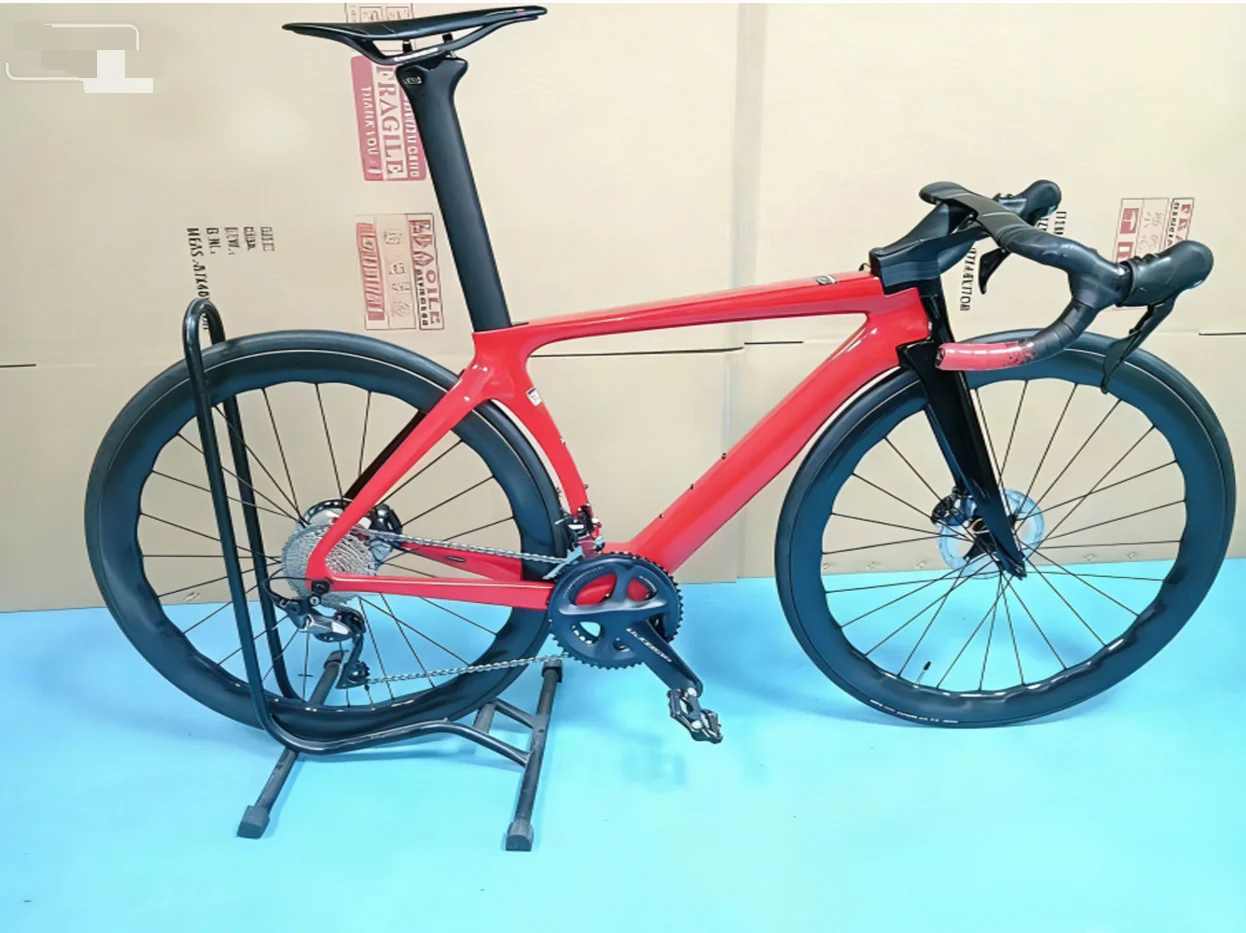 

2026 Top sales disc cycling carbon bike frame ud glossy red black cervl s style road carbon bike frame bb right+ handlebar