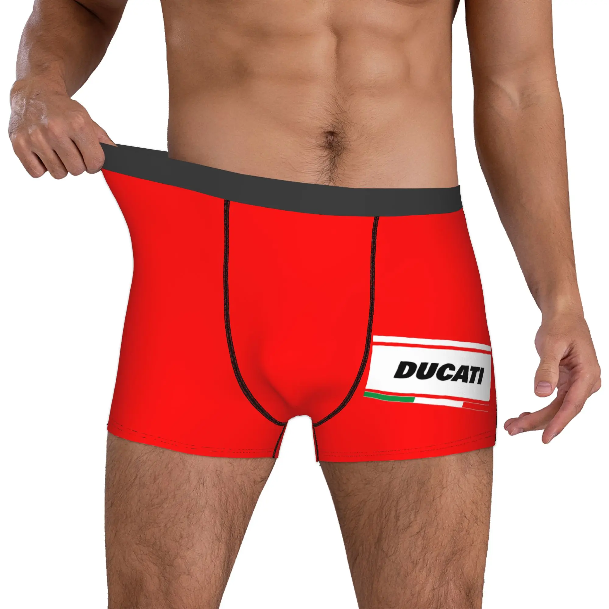 

Custom Ducatis Flag Underwear Men Breathable Racing Sprot Boxer Briefs Shorts Panties Soft Underpants For Male
